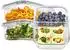 LuxusKollektion Lunchbox Glas 975ml mit 2 Fächern, 3er-Set (100009)