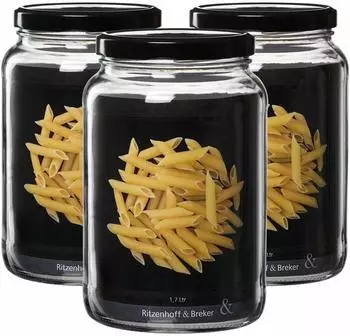 Ritzenhoff & Breker Mara Vorratsgl&auml;ser 1,7l transparent, 3er-Set (4053532155270)