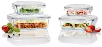Alpfa Click'n Store Frischhaltedosen-Set Glas, 4-tlg., BPA-frei (802250)