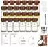 LuxusKollektion Gewürzgläser-Set 24-teilig, quadratisch, 120ml, Borosilikatglas, Akazienholzdeckel