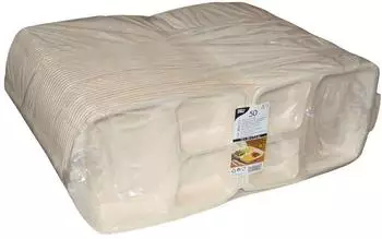 Papstar Men&uuml;box mit Klappdeckel 3-geteilt, beige, XPS (12045)