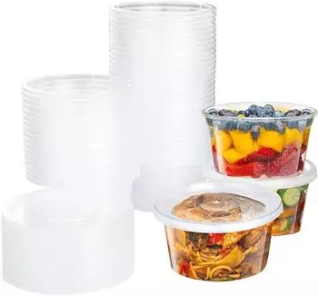 LuxusKollektion Frischhaltedosen mit Deckel 450ml, auslaufsicher, mikrowellengeeignet, 50 St&uuml;ck