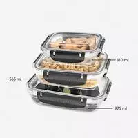 Michelino 3-tlg. Frischhaltedosen-Set Nora Grau | 310ml, 545ml, 975ml |...