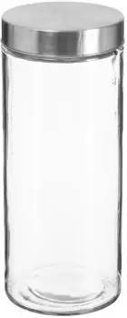Wellhome Hermetisches Vorratsglas &Oslash;11x27cm, Glas und Edelstahl, 2L (WH14037)