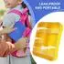 LuxusKollektion Kinder-Bento-Lunchbox 5 Fächer, 1300ml, auslaufsicher, blau-gelb