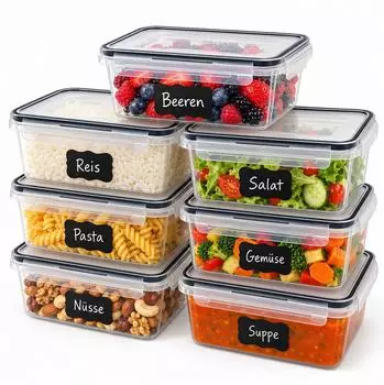 Relaxdays Frischhaltedosen Meal Prep Boxen, Kunststoff Set