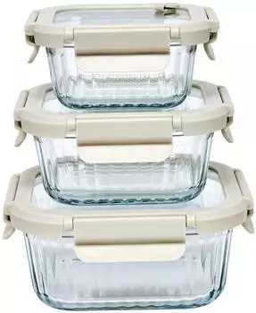 Paris Prix Clipeat+ Aufbewahrungsboxen-Set 3-teilig, quadratisch, transparent (3,2/5,2/8l)