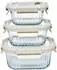Paris Prix Clipeat+ Aufbewahrungsboxen-Set 3-teilig, quadratisch, transparent (3,2/5,2/8l)