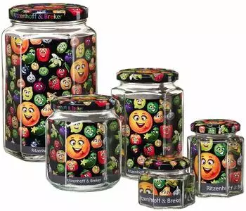 Ritzenhoff & Breker Smile Vorratsgl&auml;ser-Set, sechseckig, 5-teilig