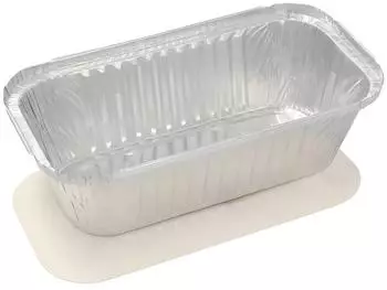 Papstar Aluschale mit Einlegedeckel PP-beschichtet, eckig, 1,5l, 7x13x24,2cm (14502)