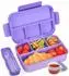 LuxusKollektion Bento-Lunchbox mit 4 Fächern, 1300ml, lila, BPA-frei
