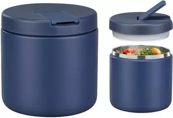 LuxusKollektion Thermobeh&auml;lter Edelstahl Weithals 560ml blau, auslaufsicher, Kinder