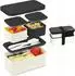 LuxusKollektion Lunchbox 2in1 mit 3 Fächern, 1450ml, auslaufsicher, schwarz