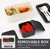 LuxusKollektion Lunchbox 2in1 mit 3 Fächern, 1450ml, auslaufsicher, schwarz