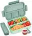 LuxusKollektion Lunchbox mit 4 Fächern, auslaufsicher, dunkelgrün, 1300ml