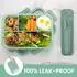 LuxusKollektion Lunchbox mit 4 Fächern, auslaufsicher, dunkelgrün, 1300ml