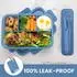 LuxusKollektion Lunchbox mit 4 Fächern 1300ml, auslaufsicher, dunkelblau