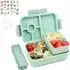 LuxusKollektion Bento Lunchbox mit Fächern, auslaufsicher, 1300ml, grün