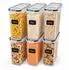 Relaxdays Vorratsdosen 6er Set, 4l, transparent, Klickverschluss, Kunststoff