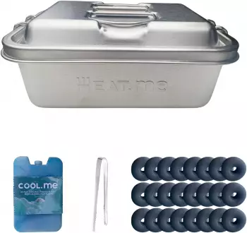 Heat.Me 3-in-1 Lunchbox mit K&uuml;hlakku und Grillzange