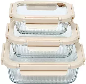 Paris Prix Clipeat+ rechteckige Aufbewahrungsboxen, transparent, 3er-Set (1/3,7/6,4L)