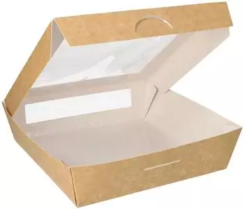 Papstar Feinkostbox "pure" eckig 1500ml braun, 25 St&uuml;ck (86575)