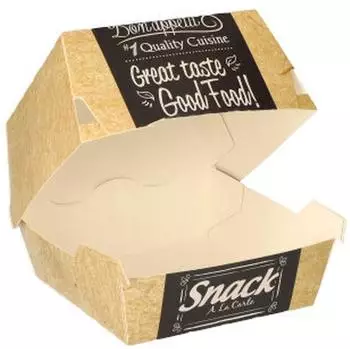 Papstar Burgerbox &bdquo;Good Food" klein, Frischfaserkarton, 10x10cm, 500-tlg (86634)