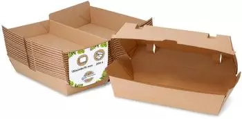 Biozoyg Take Away Burgerbox mit Klappdeckel 13x24,8x7,5cm, 200 St&uuml;ck (DFC04325_afn)