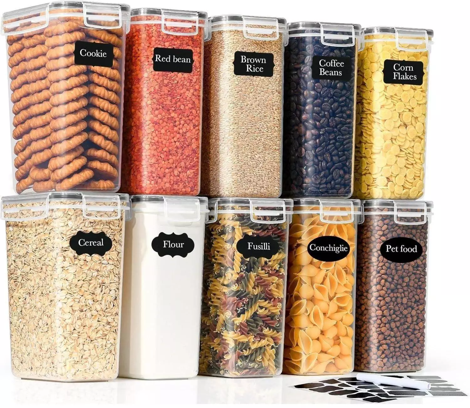 LuxusKollektion Vorratsdosen 2L 10er-Set, luftdicht, BPA-frei, schwarz Frischhaltedose ab 71,99€
