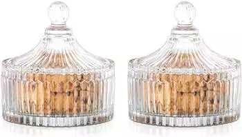 LuxusKollektion Vorratsgl&auml;ser mit Deckel, Vintage, transparent, 650ml, 2er-Set