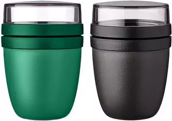 Mepal Lunchpot Ellipse Mixed Müslibecher to go 500ml+200ml Vivid Green + Nordic Black ab 34,90€