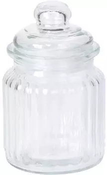 Excellent Houseware Gerilltes Vorratsglas mit Deckel, transparent, rund Glasbehälter ab 16,99€