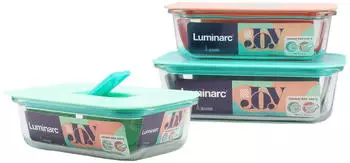 Luminarc Unique Lebensmittelbeh&auml;lter-Set rechteckig, Glas, 3-tlg. (1065944)