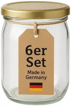 BigDean Overnight Oats Gl&auml;ser mit extra gro&szlig;er &Ouml;ffnung, 1L, 6er-Set