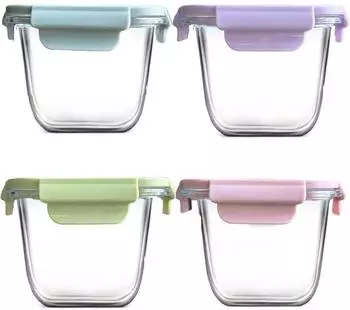 LuxusKollektion Glas-Vorratsdosen luftdicht 900ml, 4er Set