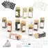 LuxusKollektion Gewürzgläser eckig 12er-Set 120ml mit Holzdeckel