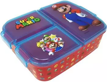 LuxusKollektion Super Mario Lunchbox Kinder, 3 Fächer, BPA-frei (65351)