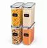 Relaxdays Vorratsdosen 4er-Set 4l, transparent, Kunststoff, Klickverschluss