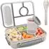 LuxusKollektion Bento Box Kinder 5 Fächer 1300ml, BPA-frei, grau