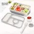 LuxusKollektion Bento Box Kinder 5 Fächer 1300ml, BPA-frei, grau