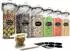 LuxusKollektion Müsli-Vorratsbehälter Set 6-teilig, 384ml, Kunststoff, luftdicht, schwarz/transparent