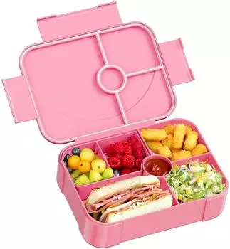 LuxusKollektion Kinder-Lunchbox 6 Fächer, auslaufsicher, 1150ml, rosa