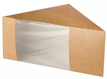 Papstar Sandwichboxen »pure« braun, Pappe/PLA-Sichtfenster, 12,3x12,3x8,2cm, 50 Stück (85690)