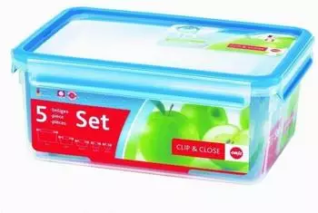 Emsa Clip & Close Frischhaltedosen 5-er Set