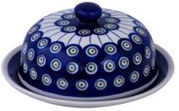 Original Bunzlauer K&auml;seglocke M/Butterglocke f&uuml;r Rollbutter - &Oslash; = 19,5 cm, Dekor 8