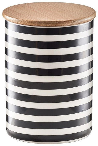 Zeller Vorratsdose Stripes 900 ml 2er Set schwarz