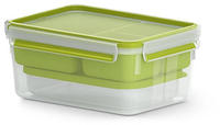 Emsa 3110600385, emsa XL Lunchbox CLIP & GO, 2,3 Liter, transparent/gr&uuml;n