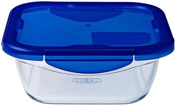 Dajar Cook & Go Glasbehälter Mit Deckel Cook Und Go, Quadratish, Pyrex, 0,8 L, Glas, Blau/Transparent, 2.26 Cm