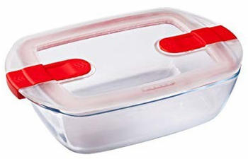 Pyrex Cook & Heat Glas Frischhaltedose mit Deckel rechteckig 1,1 l