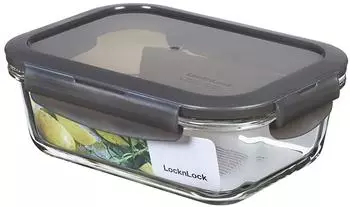 Lock&Lock Boroseal Frischhaltebox rechteckig grau 630 ml